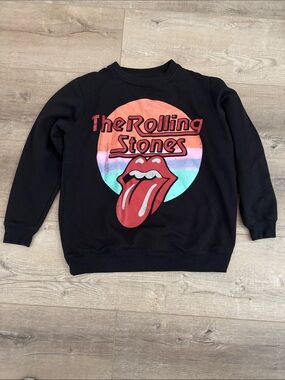 The Rolling Stones Black Graphic Crewneck Sweatshirt